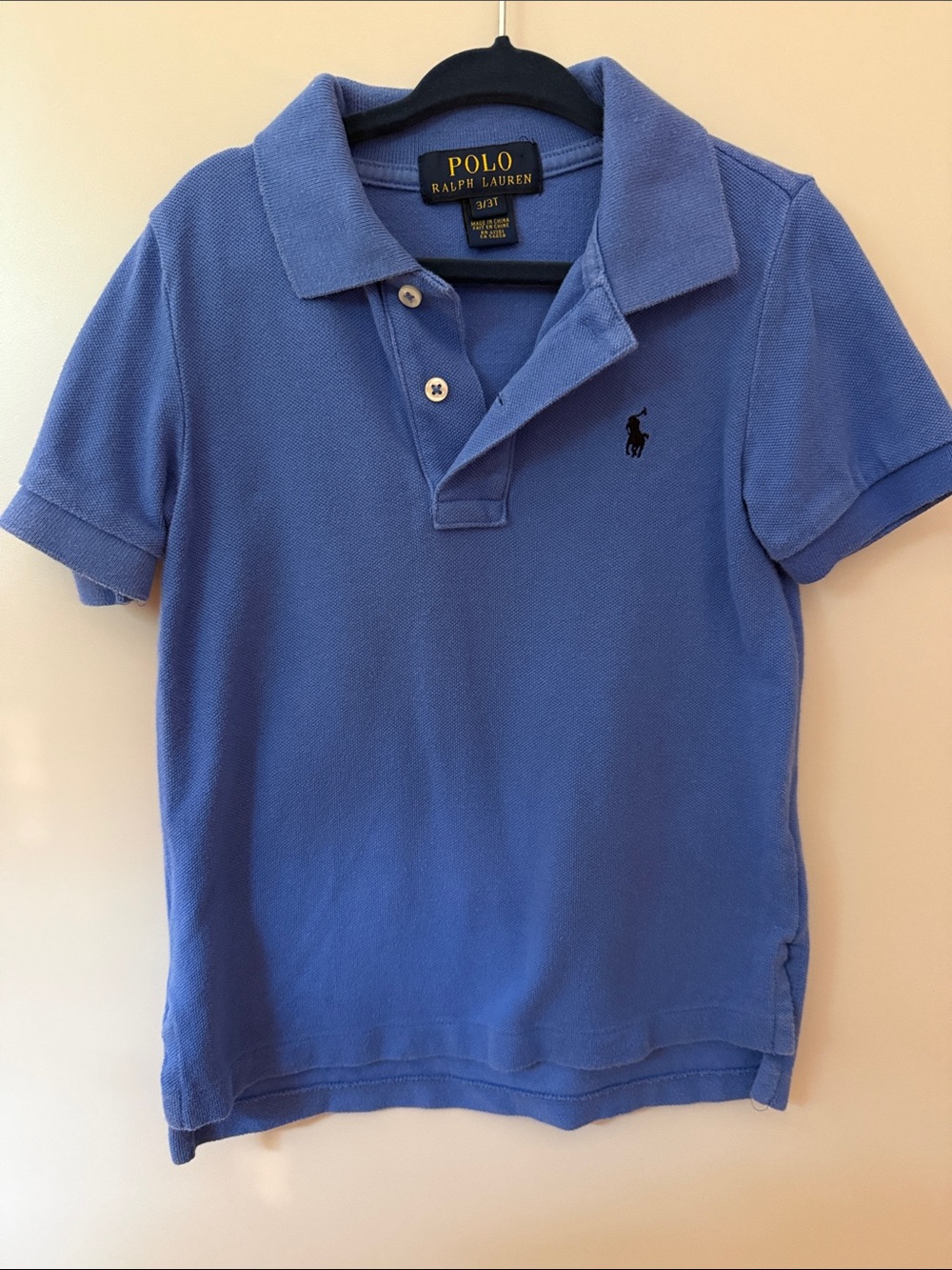 Polo by Ralph Lauren Boys Periwinkle Blue Polo with Navy Pony
